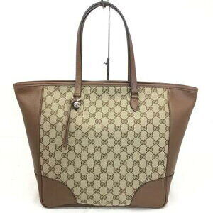 Gucci GG Canvas Bree Tote Bag Leather